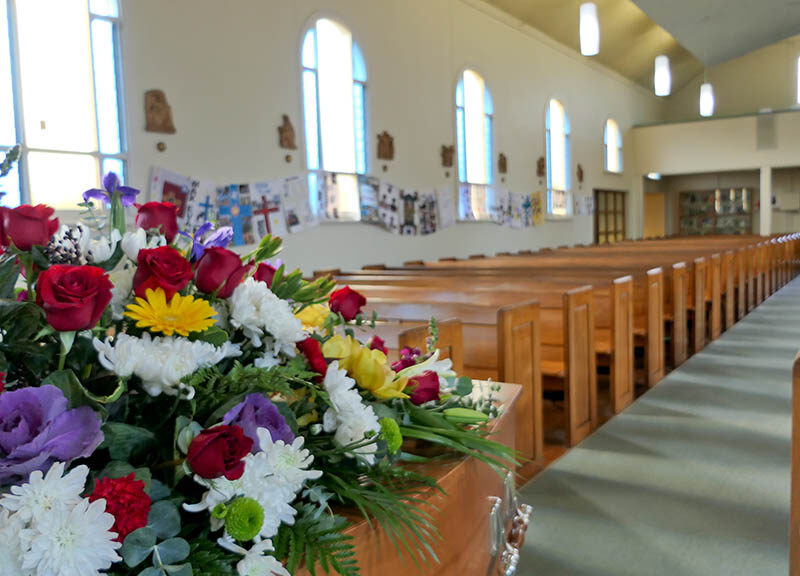 Inside of a crematorium service